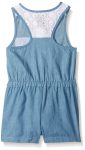 Calvin Klein Little Light Denim Romper with Crochet Lace Trim 1